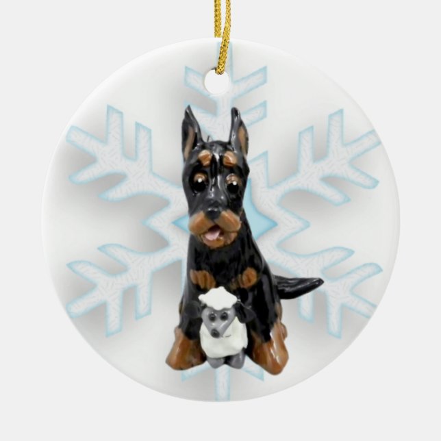Beauceron Dog Christmas ornament (Front)