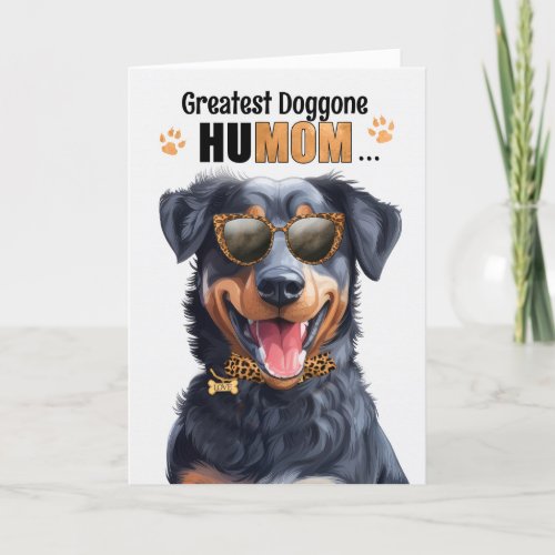 Beauceron Dog Greatest HuMOM Mothers Day Holiday Card