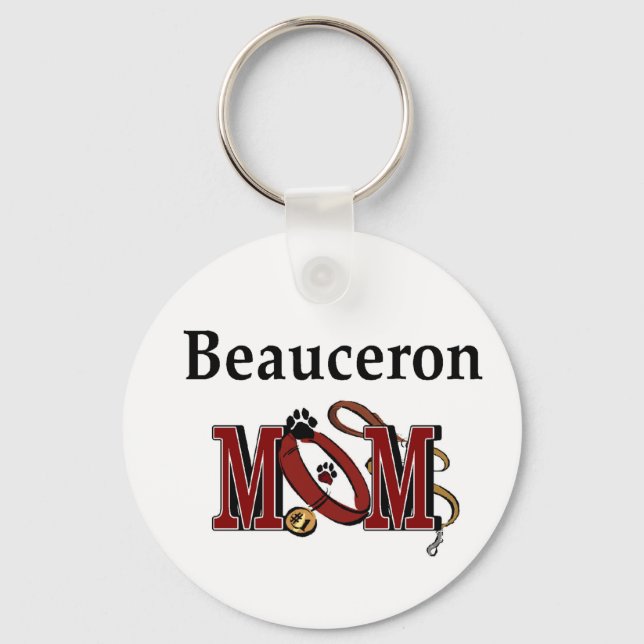 Beauceron Dog MOM Keychain (Front)