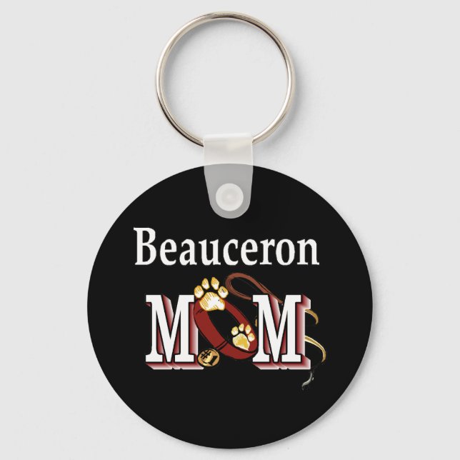 Beauceron Dog MOM Keychain (Front)