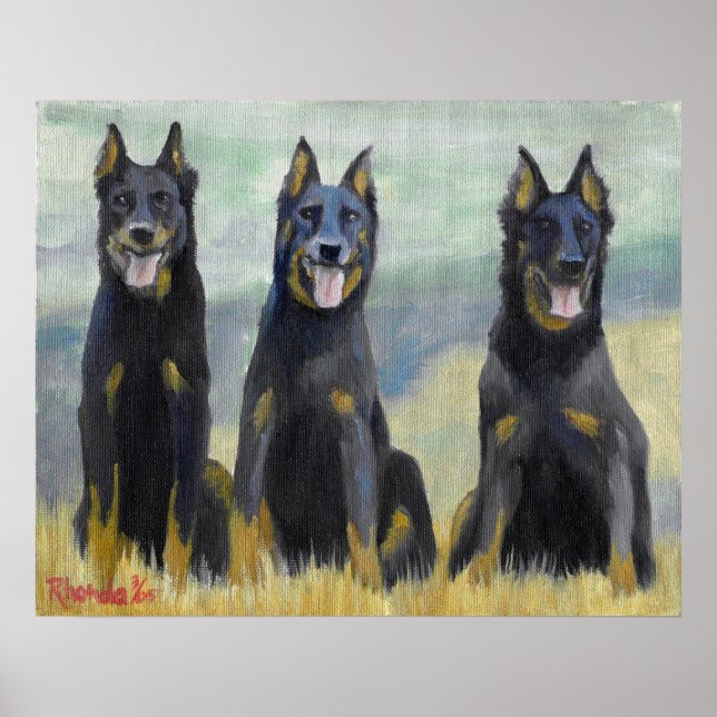 Beauceron Dog Portrait Poster (Front)