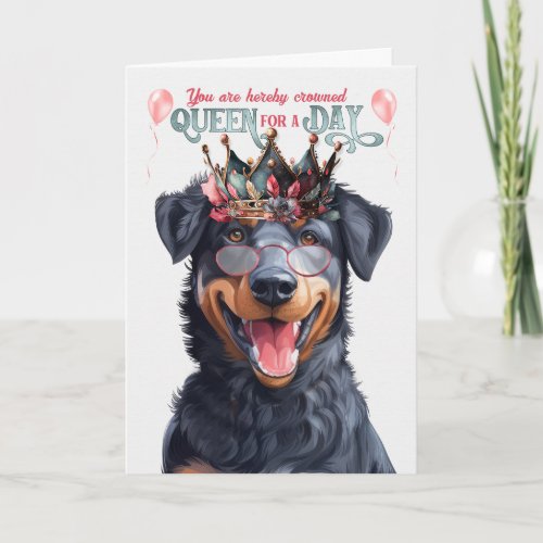 Beauceron Dog Queen for Day Funny Birthday Card