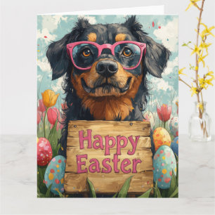 Beauceron Easter Eggs  Card