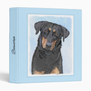 Beauceron Painting - Cute Original Dog Art 3 Ring Binder