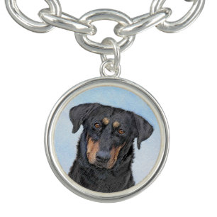 Beauceron Painting - Cute Original Dog Art Bracelet