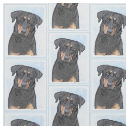 Beauceron Painting - Cute Original Dog Art Fabric