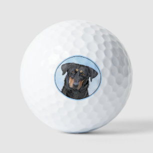 Beauceron Painting - Cute Original Dog Art Golf Balls