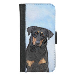 Beauceron Painting - Cute Original Dog Art iPhone 8/7 Wallet Case