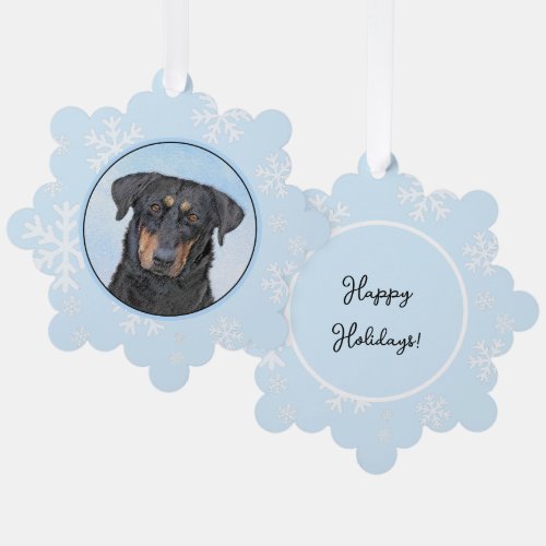 Beauceron Painting _ Cute Original Dog Art Ornament Card