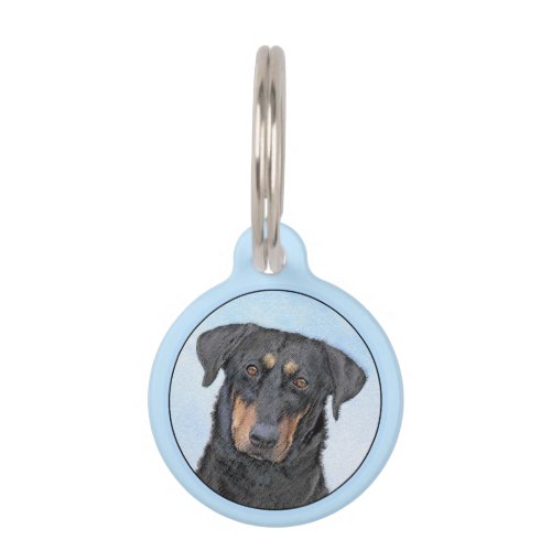 Beauceron Painting _ Cute Original Dog Art Pet ID Tag