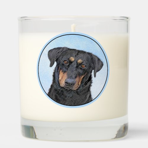 Beauceron Painting _ Cute Original Dog Art Scented Candle