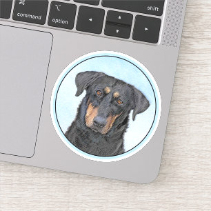 Beauceron Painting - Cute Original Dog Art Sticker