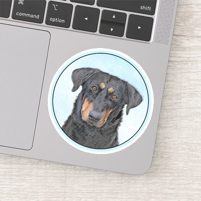 Beauceron Painting - Cute Original Dog Art Sticker (Detail)