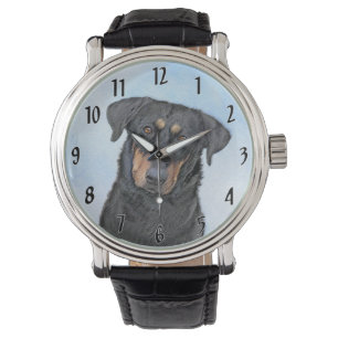 Beauceron Painting - Cute Original Dog Art Watch