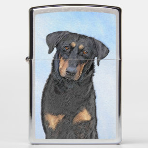 Beauceron Painting - Cute Original Dog Art Zippo Lighter