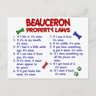 BEAUCERON Property Laws 2 Postcard