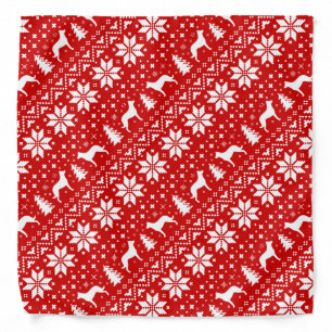 Beauceron Silhouettes Christmas Pattern Red Bandana