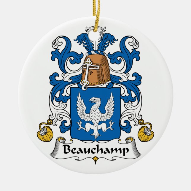 Beauchamp Family Crest Ceramic Ornament (Front)