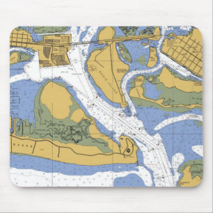 Beaufort NC Nautical Harbor Chart mousepad