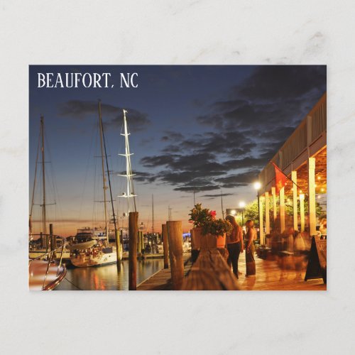 Beaufort North Carolina Waterfront Travel Postcard