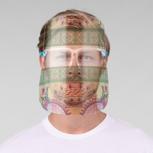 Beauitful Paisley Floral Face Shield