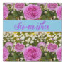 Beauitful Pink Roses and Daisies Floral Faux Canvas Print