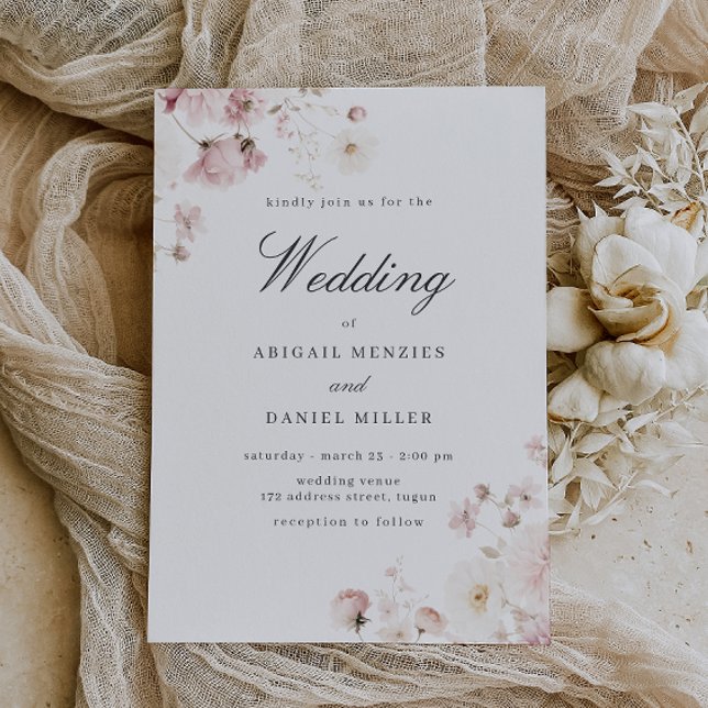 Beauitful Soft Blush Floral Wedding Invitation (Creator Uploaded)