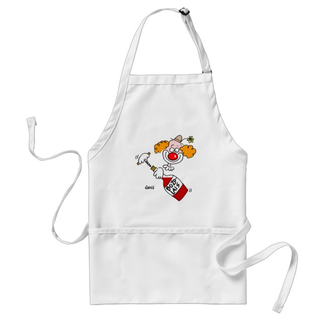 Beaujolais Wine Clown Cartoon Funny Tasting Party Adult Apron (Front)