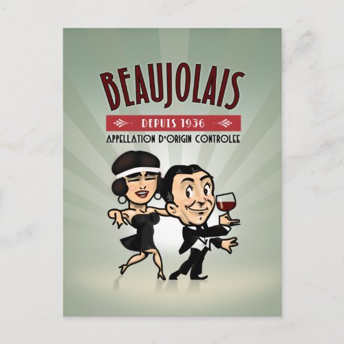 Beaujolais Wine Postcard