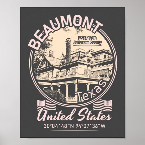 BEAUMONT CITY _ TEXAS VINTAGE POSTER