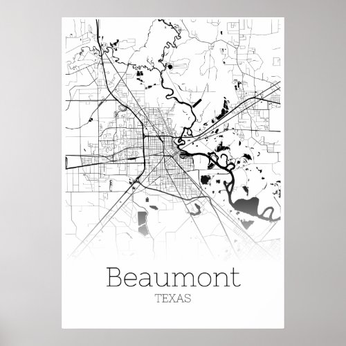 Beaumont Map _ Texas _ City Map Poster