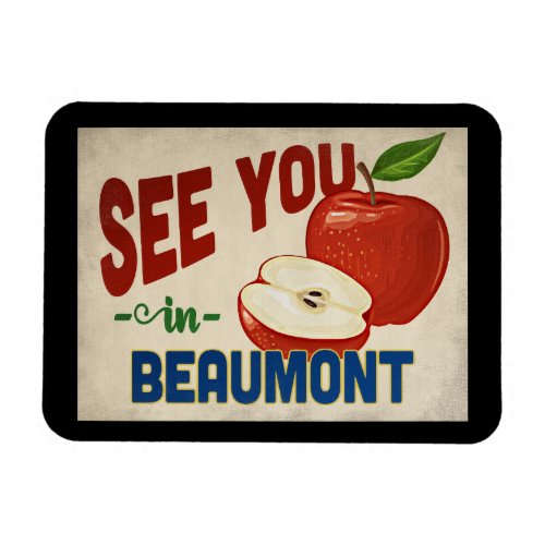 Beaumont Texas Apple _ Vintage Travel Magnet