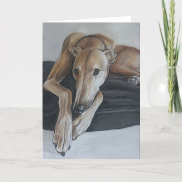 6 Whippet Dog Blank Art Note Greeting Cards 