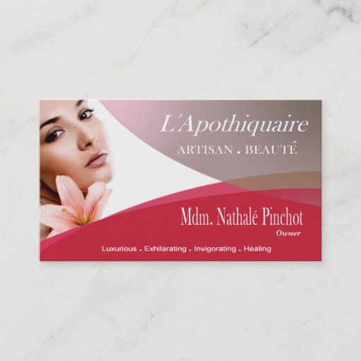 Customizable Beauté Salon Day Spa Massage Therapy Aromatherapy Business Cards