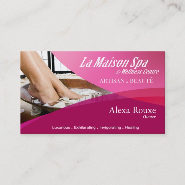 Beauté Salon Day Spa Massage Therapy Aromatherapy Business Card (Front)