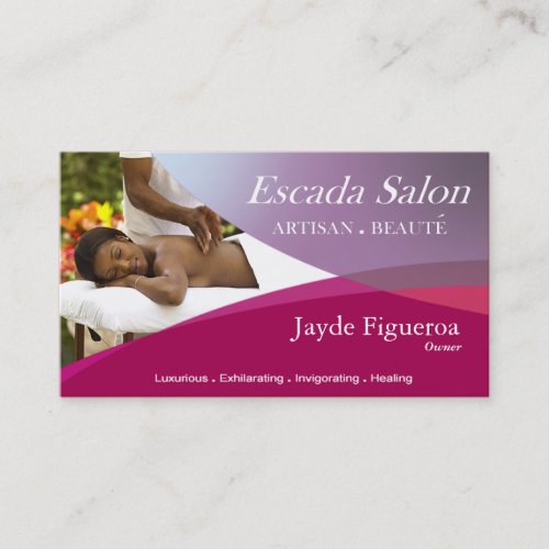 Beaut Salon Day Spa Massage Therapy Aromatherapy Business Card