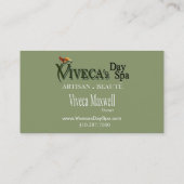 Beauté Salon Day Spa Massage Therapy Aromatherapy Business Card (Back)