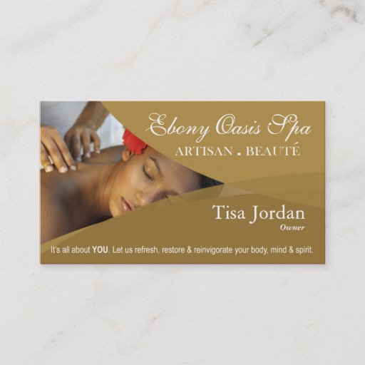 Customizable Beauté Salon Day Spa Massage Therapy Aromatherapy Business Card Templates