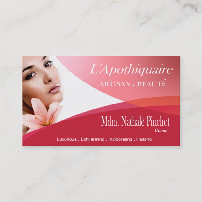 Beauté Salon Day Spa Massage Therapy Aromatherapy Business Card (Front)