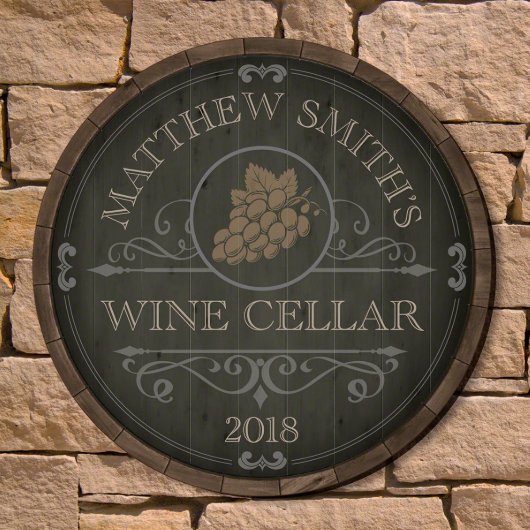 Beauteous Barrel Chardonnay Wine Cellar Sign (Front)