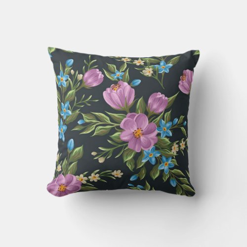 Beautful Floral Pattern Throw Pillow