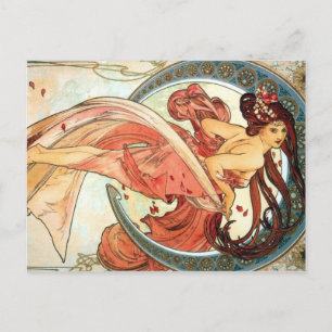 Beautful moon goddess in Red postcard