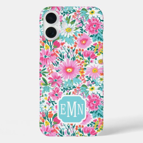 Beauti Colorful Garden Monogrammed Case-Mat iPhone 16 Plus Case