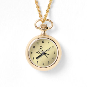 Beautician / Barber Design Gold with Black Numbers Watch