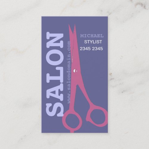 Beautician Beauty Salon  Elegance Modern Scissors Business Cards