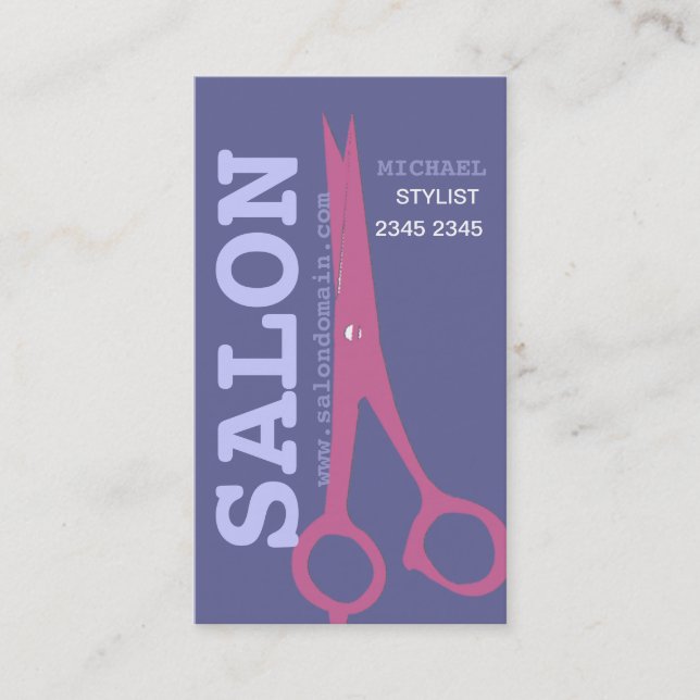 Beautician Beauty Salon  Elegance Modern Scissors Appointment Card (Front)