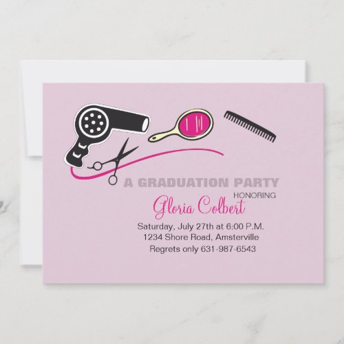 Beautician Beauty School Graduation Invites