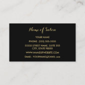 Beautician Black and Faux Gold Woman Makeup Artist Business Card (Back)
