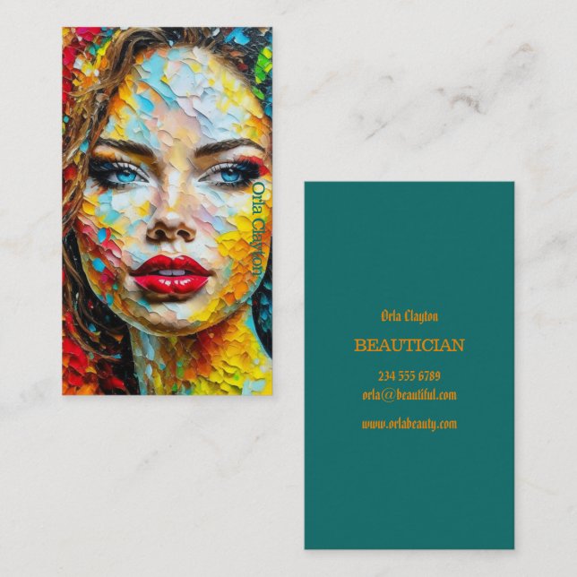 Beautician business card. Stunning image. Card (Front/Back)