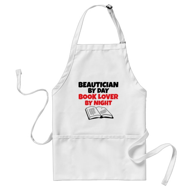 Beautician by Day Book Lover by Night Adult Apron (Front)